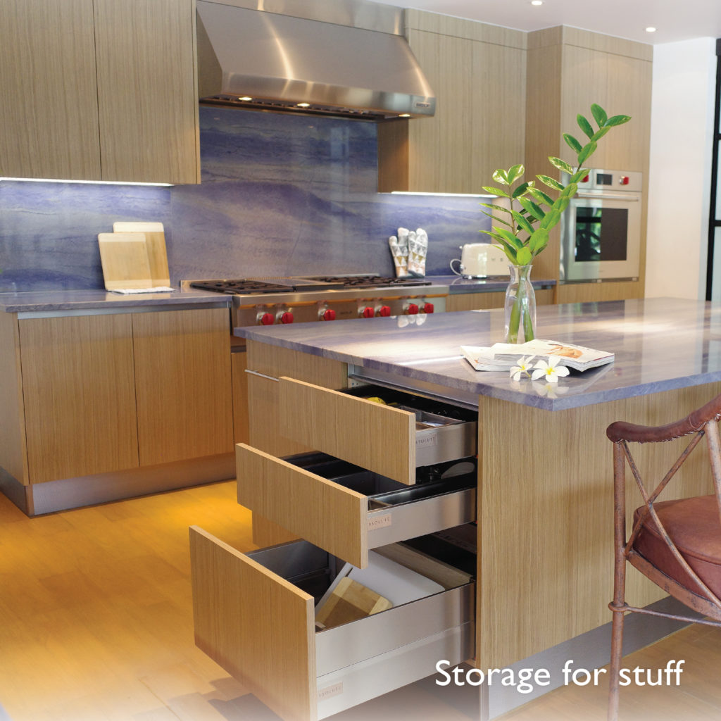 Functional storage kitchen island